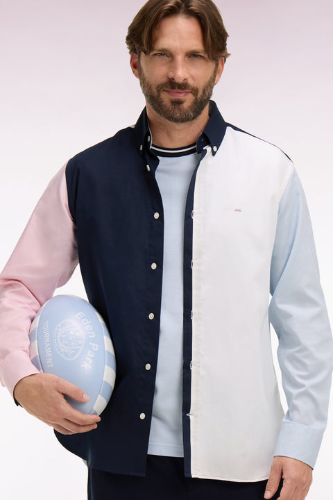 Chemise en coton colorblock coupe regular - Image 1