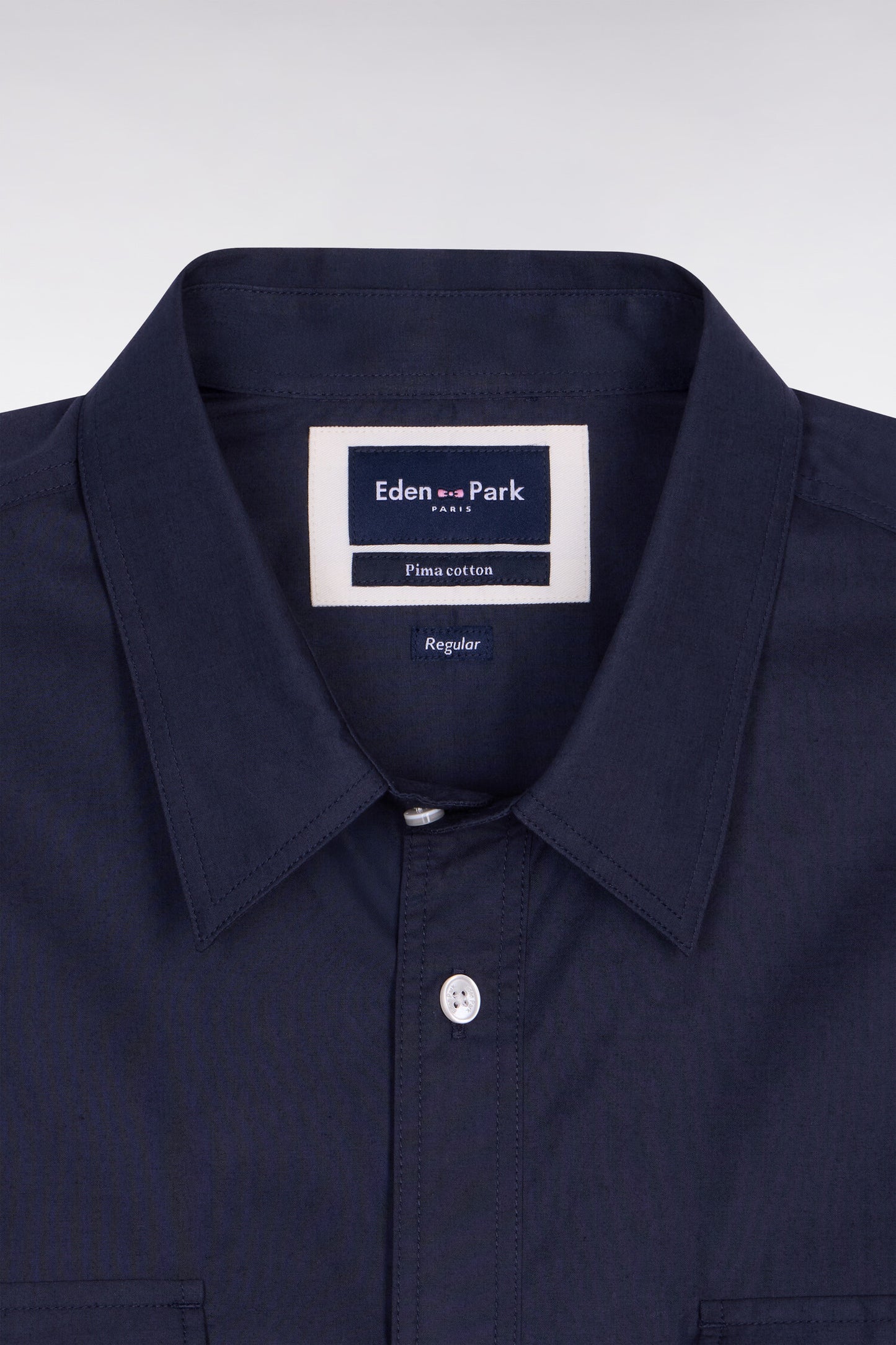 Regular fit navy Pima cotton poplin shirt