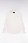 Chemise en lin blanc à poches plaquées