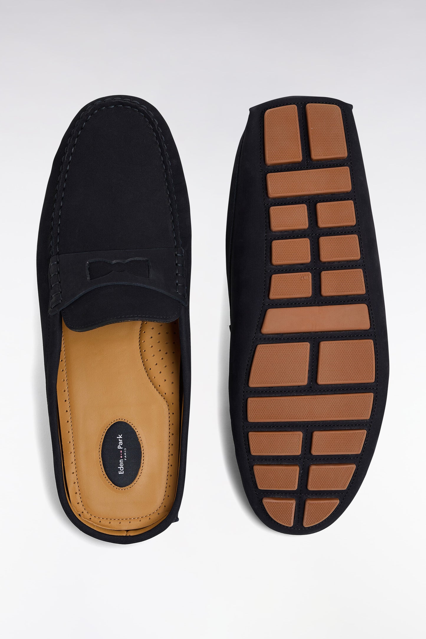 Mocassins penny loafer en cuir marine