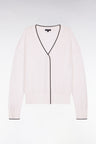 Cardigan boutonné col V blanc