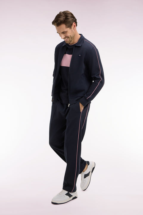 Jogging en coton mélangé marine coupe regular - Image 1