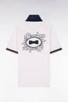Maillot à manches courtes en coton blanc broderie dos coupe regular
