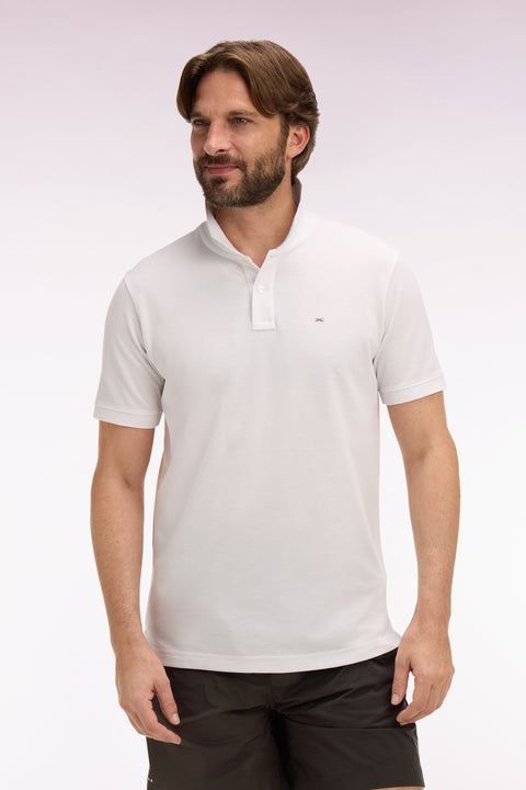 Polo à manches courtes en coton blanc coupe regular - Image 3