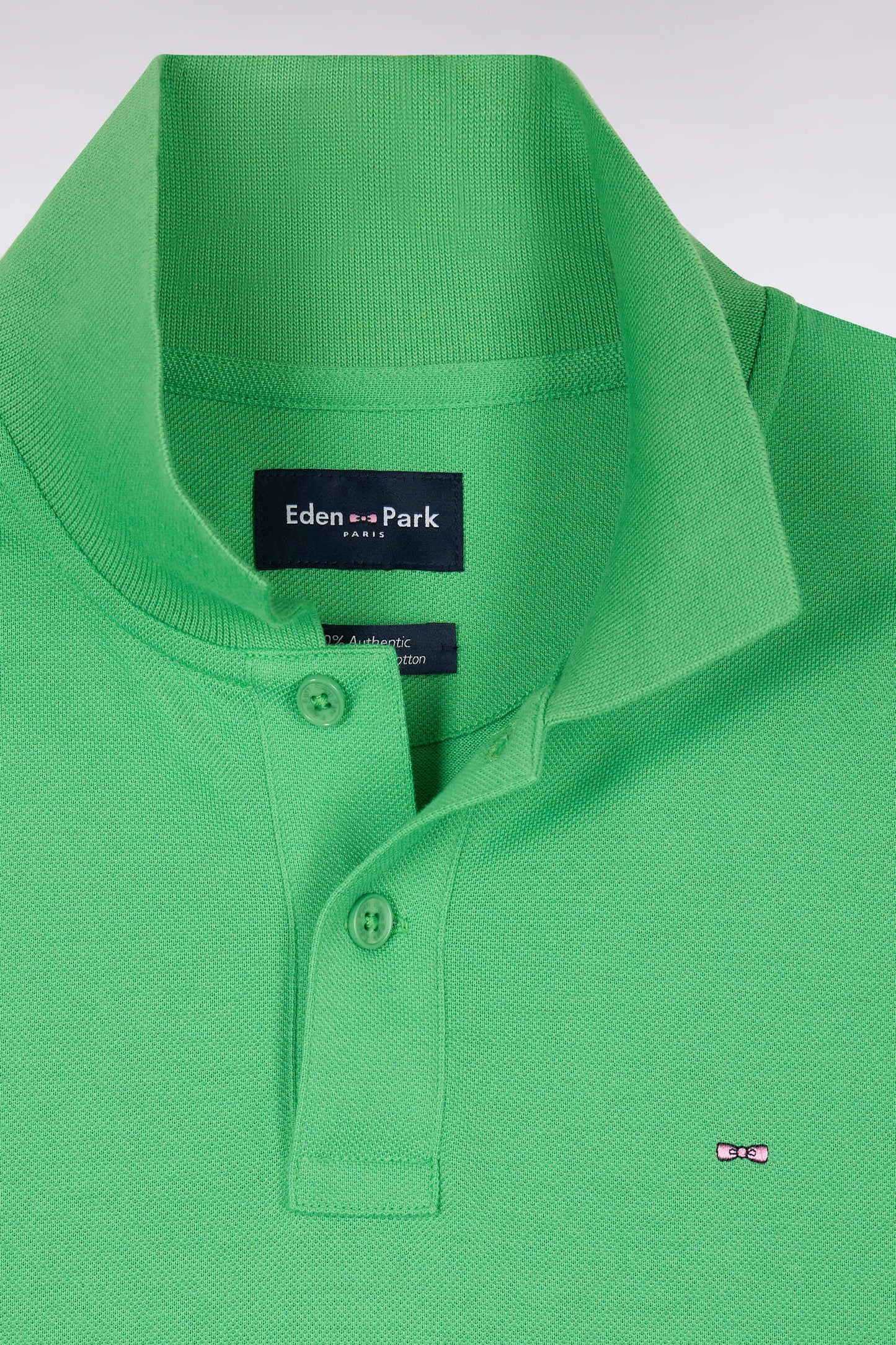 Polo à manches courtes en coton vert coupe regular