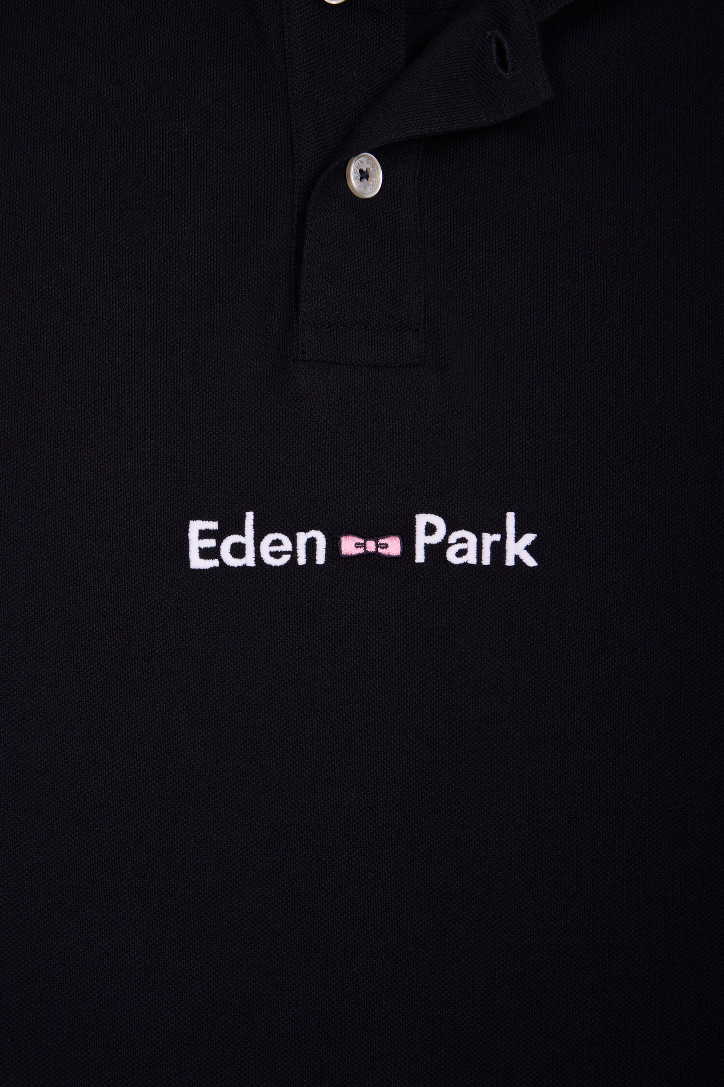Short-sleeved navy cotton polo shirt with embroidery Eden Park regular fit