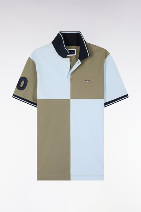 Polo à manches courtes en coton beige et ciel à cadrans coupe regular - Image 2