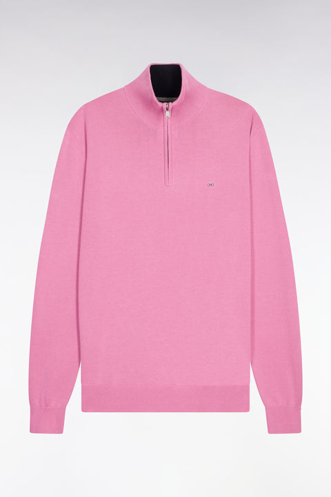 Pull col camionneur en coton rose - Image 2