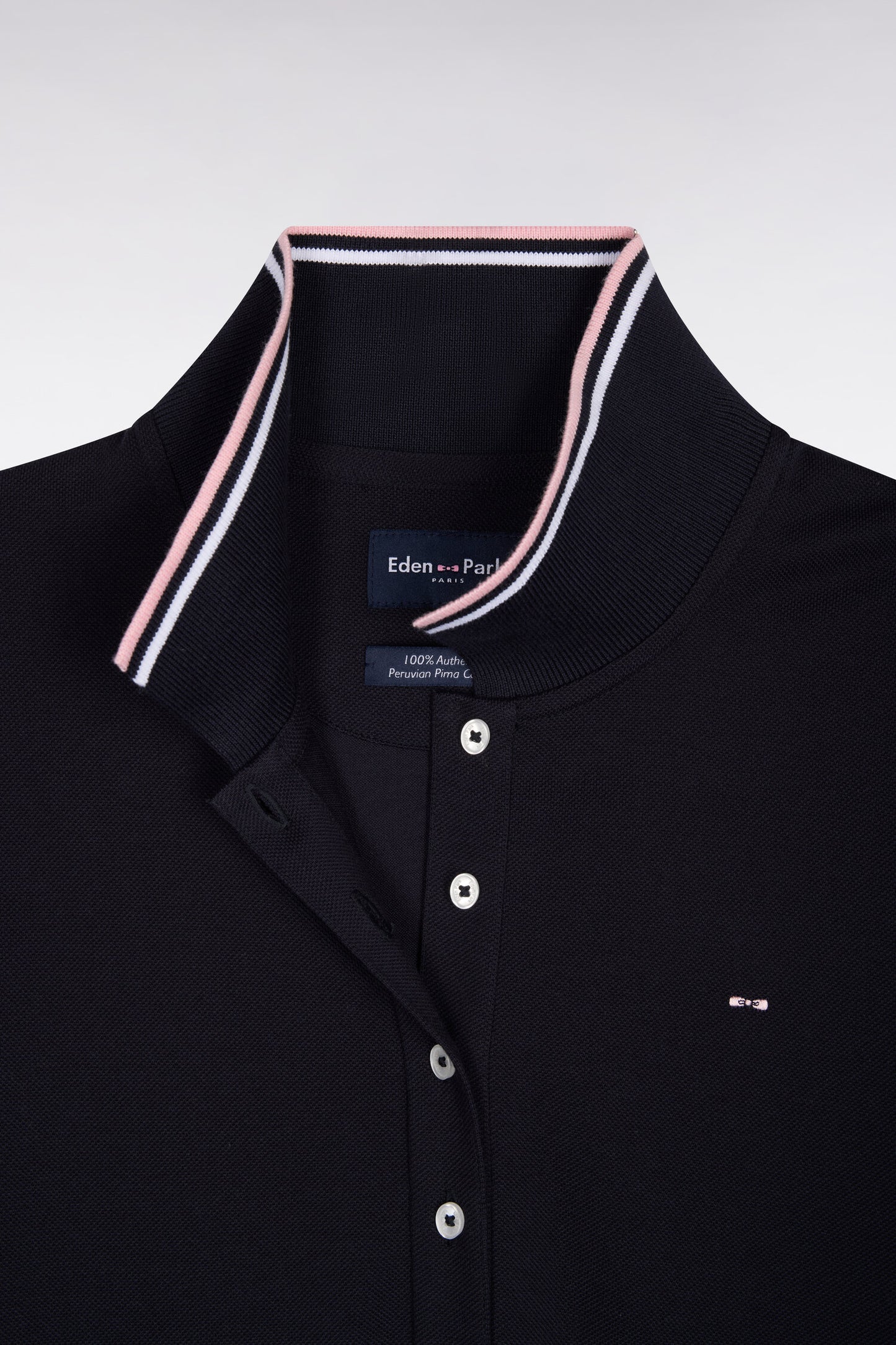 Robe polo en coton marine coupe droite