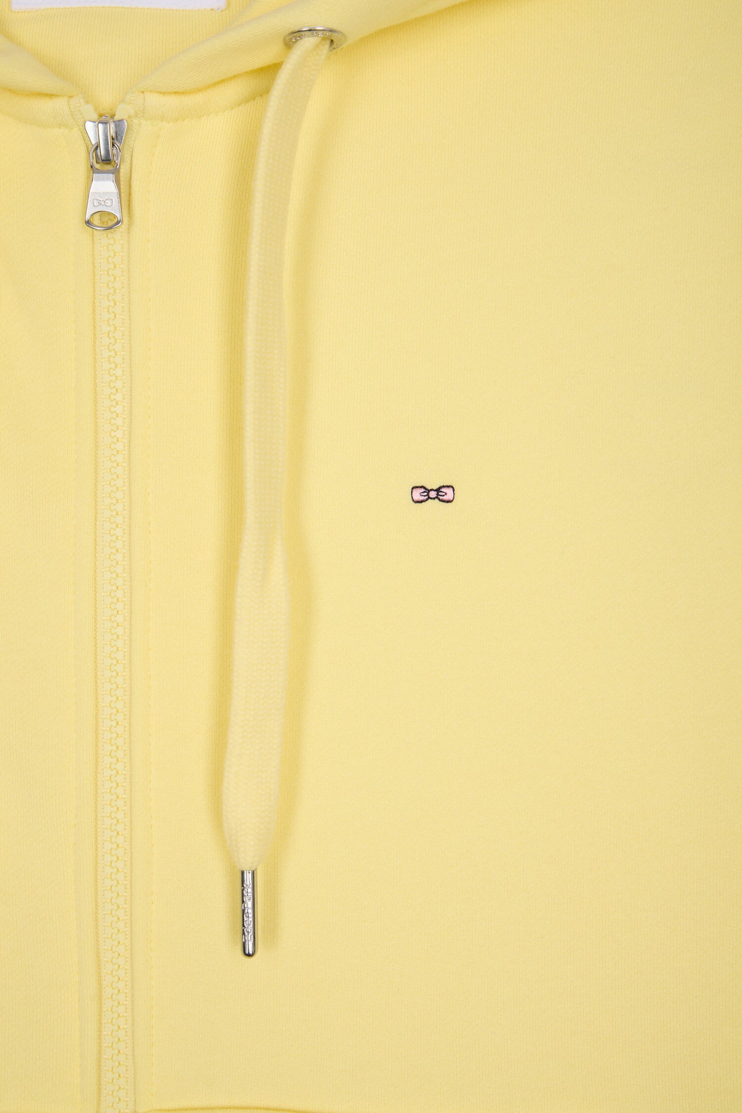 Sweatshirt zippé à capuche en molleton coton jaune