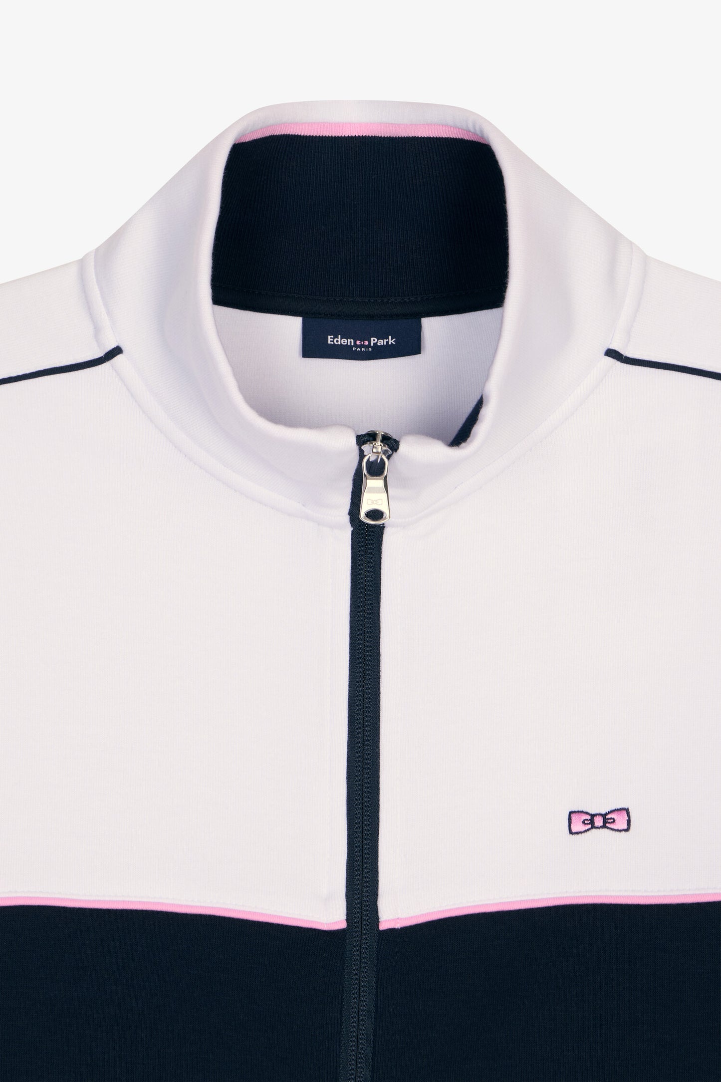 Sweatshirt zippé en molleton blanc