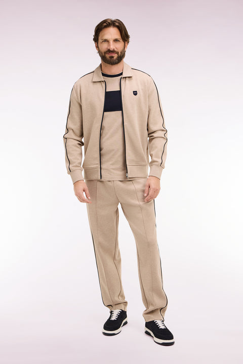 Sweatshirt blouson en molleton beige - Image 1