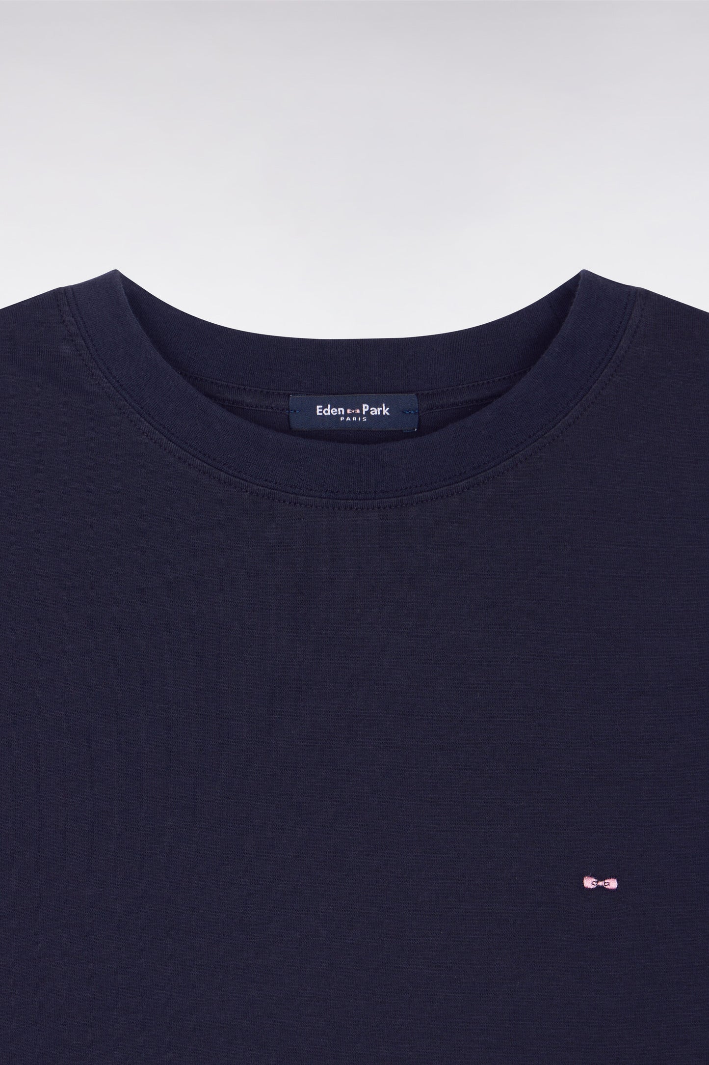 T-shirt à manches courtes en lyocell et coton marine coupe oversized