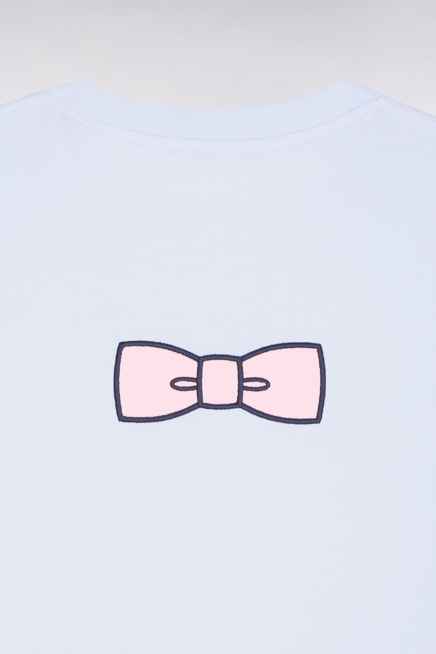 T-shirt à manches courtes en coton Pima bleu ciel brodé coupe regular