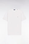 T-shirt à manches courtes en jersey de coton slub blanc coupe regular