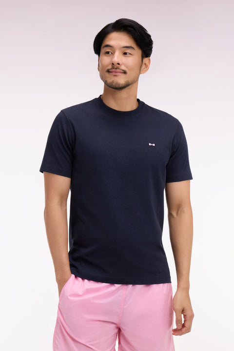 T-shirt à manches courtes marine sérigraphié coupe regular - Image 3