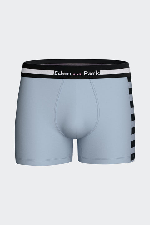 Lot de deux boxers en jersey de coton stretch marine et bleu ciel rayé - Image 3