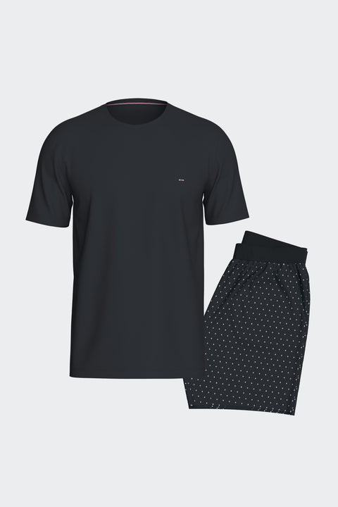 Pyjama court en coton marine - Image 1