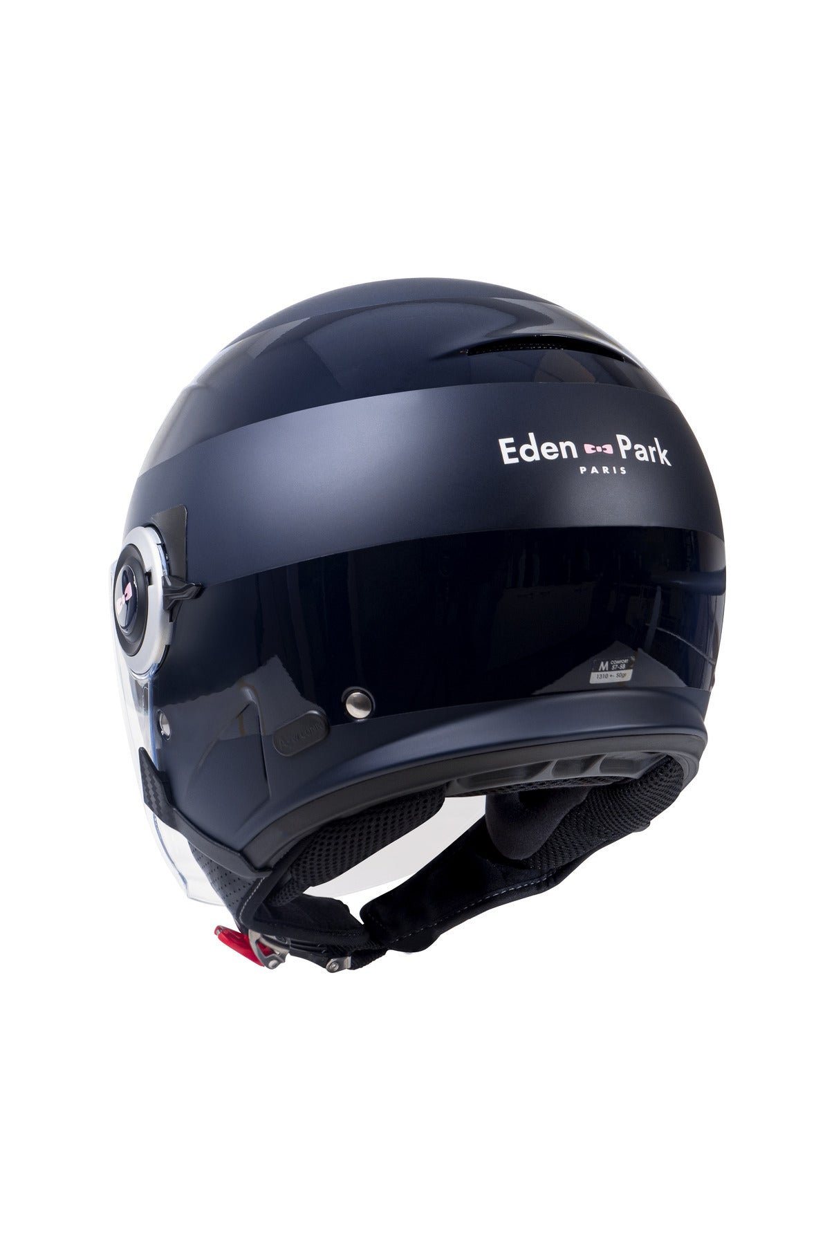 Casque moto cerclé bleu marine