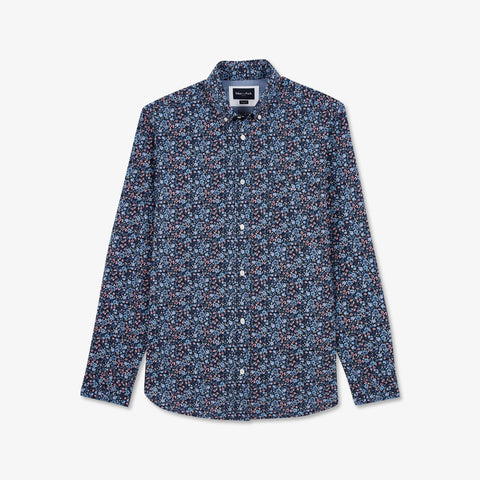 Chemise bleue imprimé exclusif fleuri - Image 2