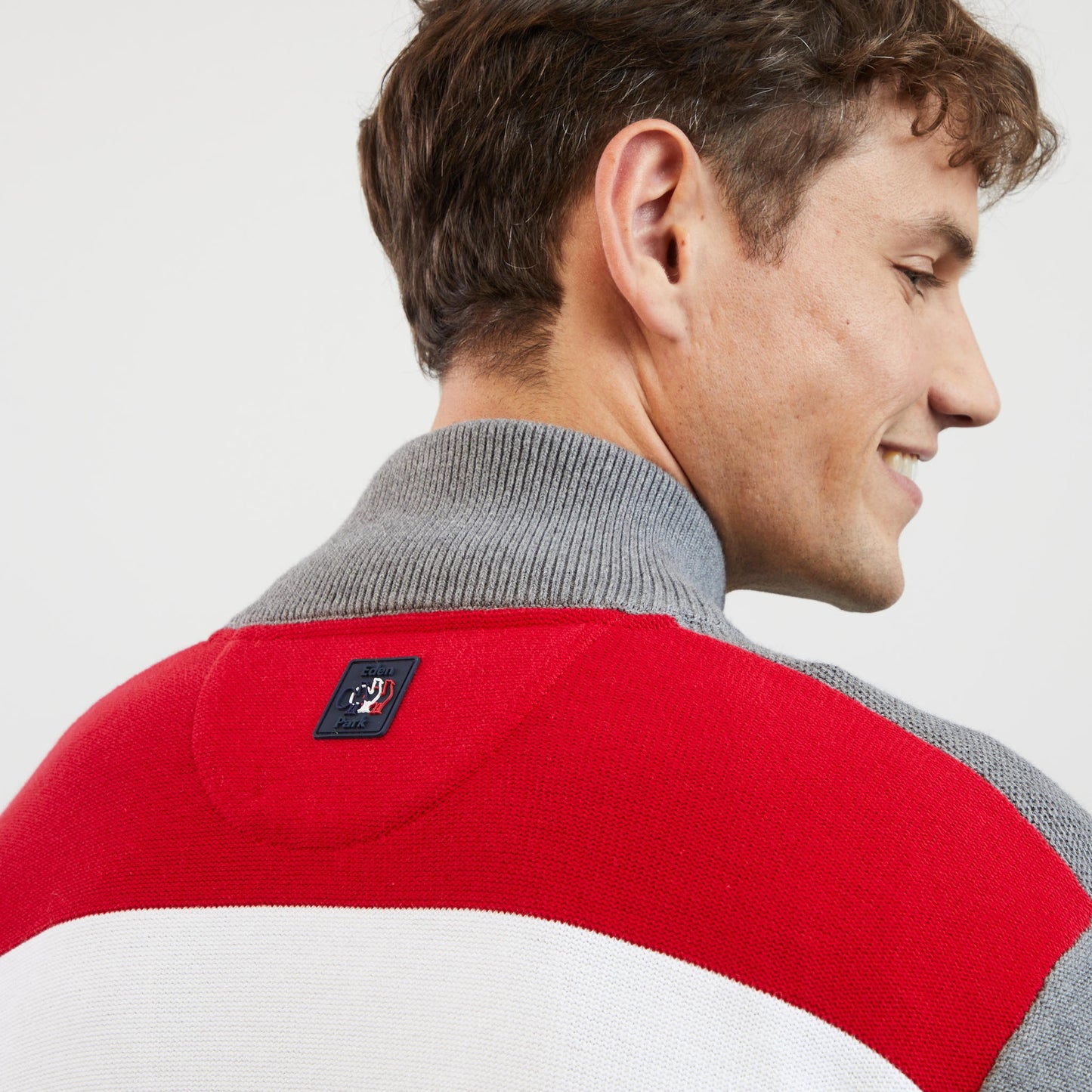 Cardigan gris avec dos tricolore