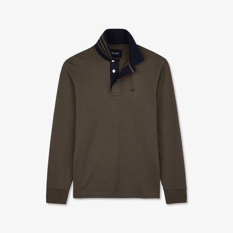 Dark khaki long-sleeved rugby shirt - Image 2