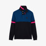 Blue long-sleeved colourblock rugby shirt