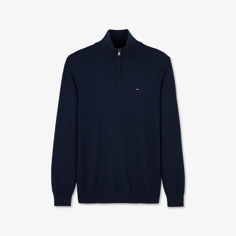 Dark blue zip-neck jumper - Image 2