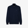 Dark blue zip-neck jumper