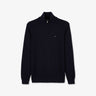 Navy blue zip-neck jumper