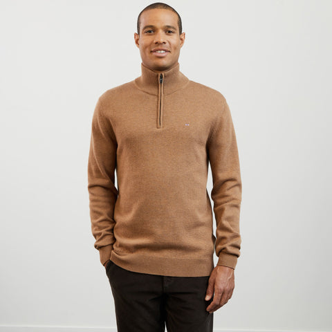 Brown zip-neck jumper - Image 3