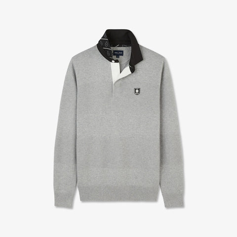 Grey jumper in combination knit - Image 2