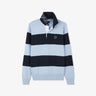 Pull bleu clair rayé à col polo