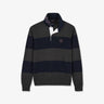 Pull gris foncé rayé à col polo