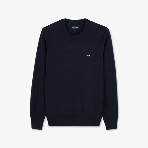 Dark blue jumper in decorative cable knit - Image 2