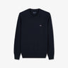 Dark blue jumper in decorative cable knit