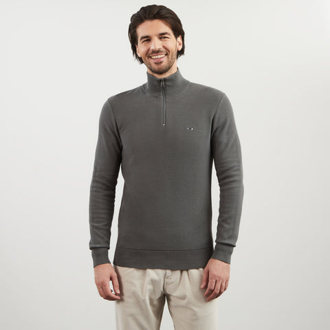 Pull gris camionneur en maille fantaisie - Image 3
