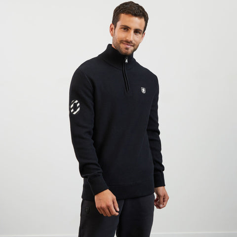 Black zip-neck jumper with no. 10 embroidery - Image 3