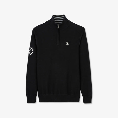 Black zip-neck jumper with no. 10 embroidery - Image 2