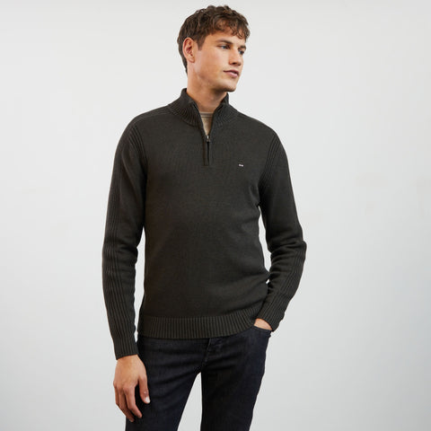 Pull kaki camionneur en jeu de maille - Image 3