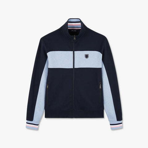 Sweat bleu clair zippé colorblock - Image 2