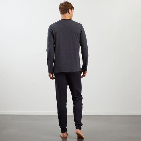 Pyjama long bleu marine - Image 2