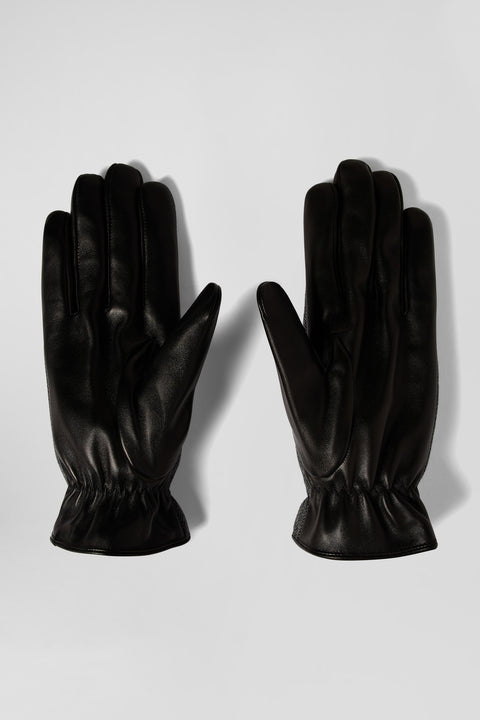 Black smooth leather gloves - Image 3