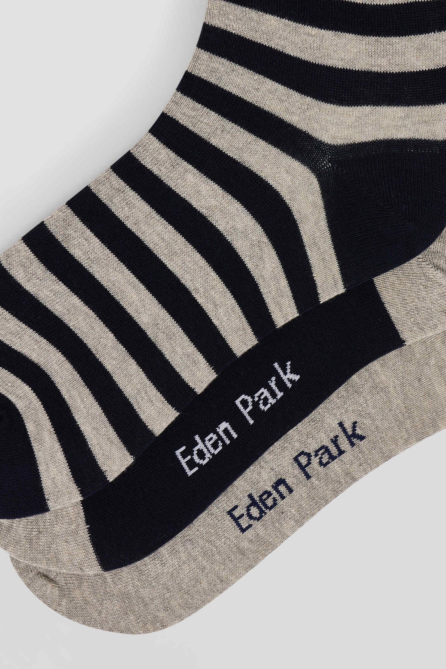 Set of 3 pairs of striped grey stretch cotton socks