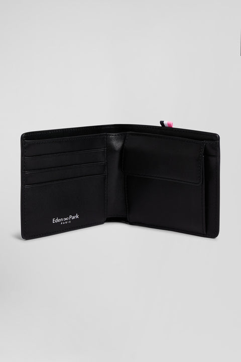 Navy blue Italian-style wallet with pink ribbon - Image 2