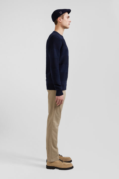 Regular beige chino trousers in stretch cotton gabardine - Image 3