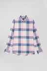 Regular pink checked cotton shirt