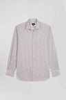 Slim pink microprint cotton shirt