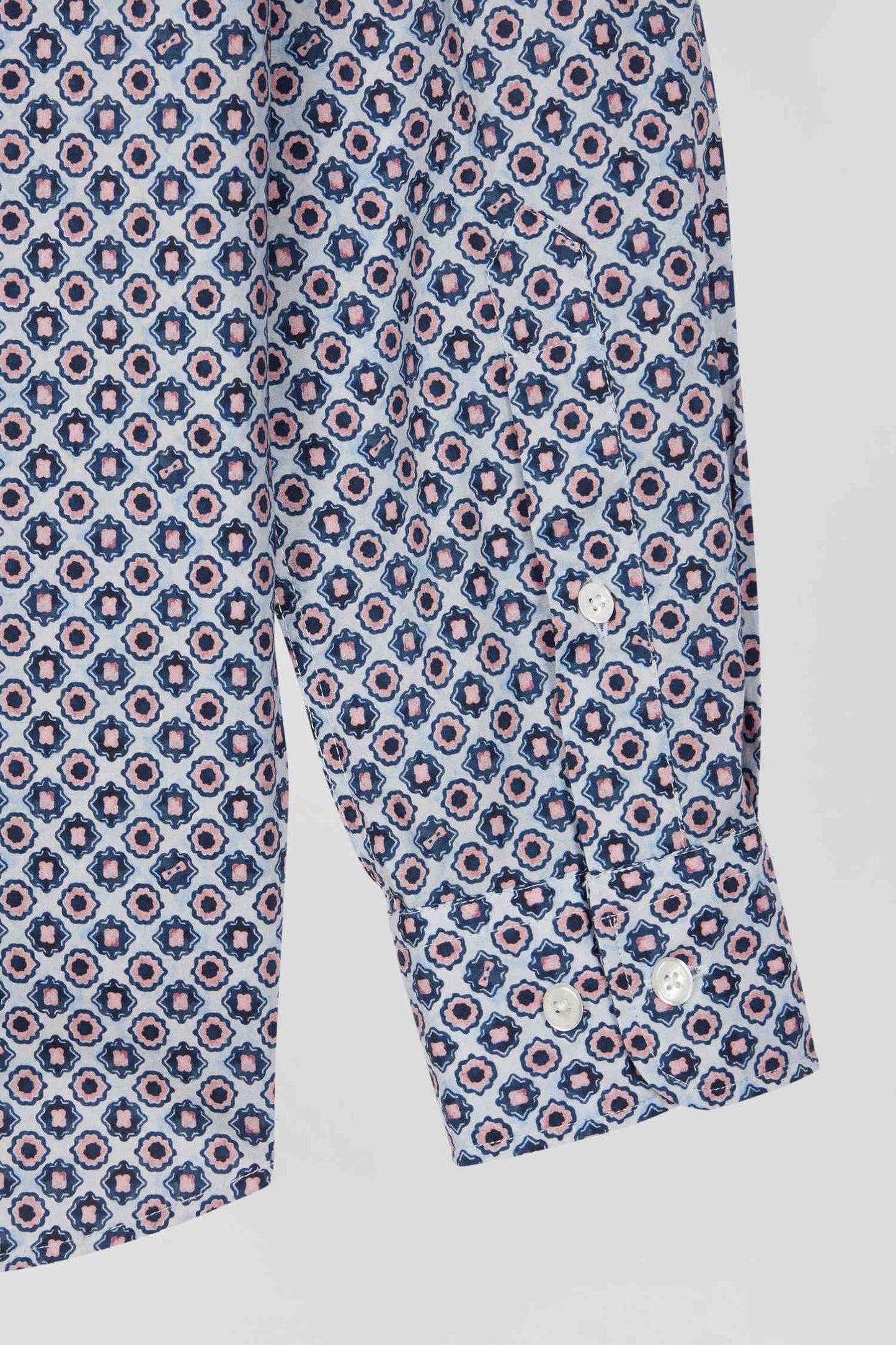 Slim fit cotton shirt with sky micropatterns