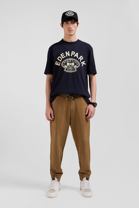 Pantalon jogging en molleton gratté noisette coupe Relaxed - Image 1